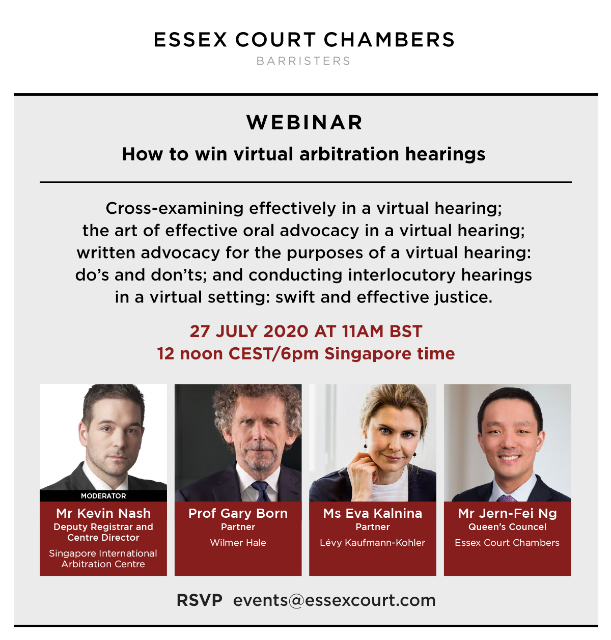 Webinar: How to Win Virtual Arbitration Hearings