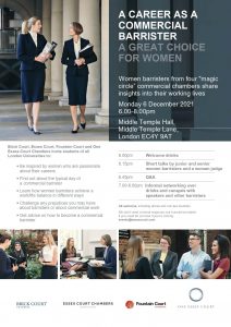 Flyer for a career as a commercial barrister